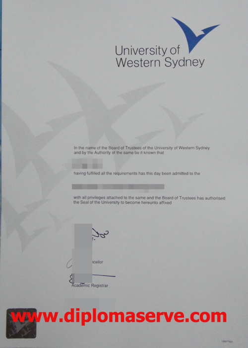 University of western Sydney degree