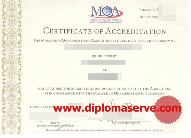 Malaysian Qualifications Agency (MQA) certificate